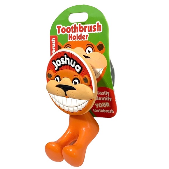 Happy Smiles Personalized Kids Toothbrush Holder Joshua Lion - Picture 3 of 4
